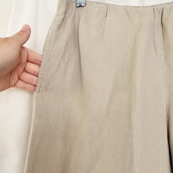J.Jill Love Linen Pants Size XS Pockets Tan Beige Pedal Pushers Y2K Cleangirl - Picture 6 of 11